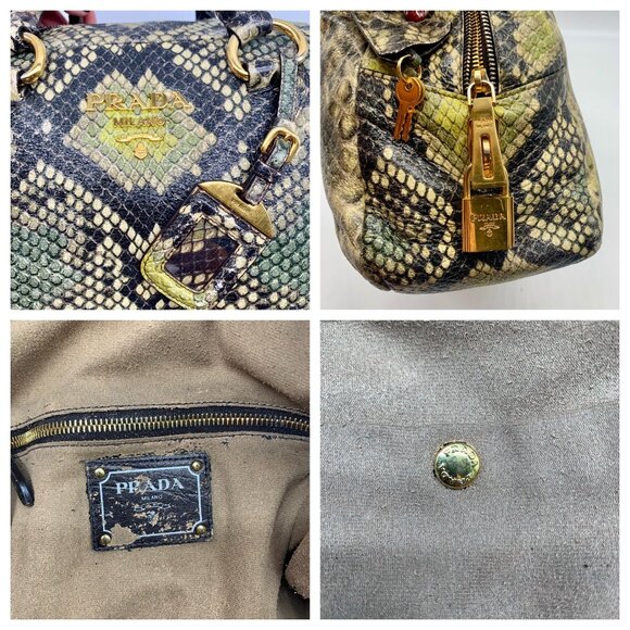 Prada Cervo Lux Printed Snakeskin Leather Tote - Picture 11 of 14